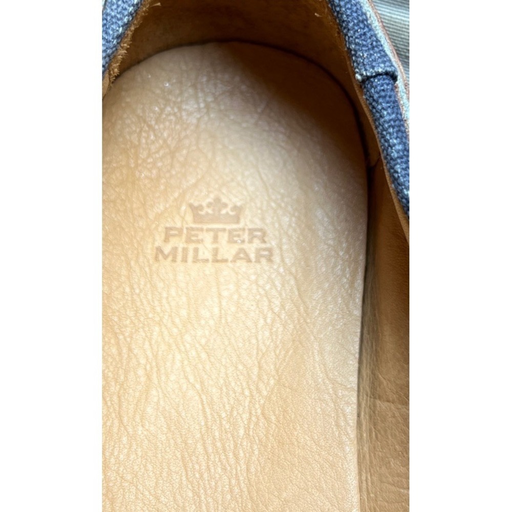 Peter Millar Seaside Washed Canvas Boat Shoes Mens Denim Blue MS17F01 Size 12 - Picture 2 of 10